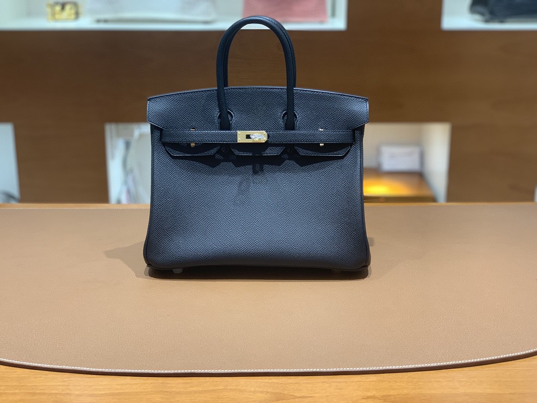 Hermès（爱马仕）Birkin 铂金包 Epsom 黑色 金扣 25cm
