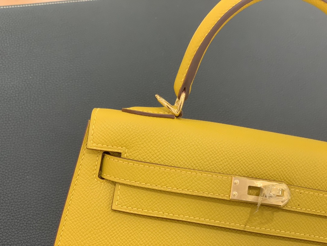 Hermès（爱马仕）Kelly 凯莉包 Epsom 9D 琥珀黄 金扣 25cm