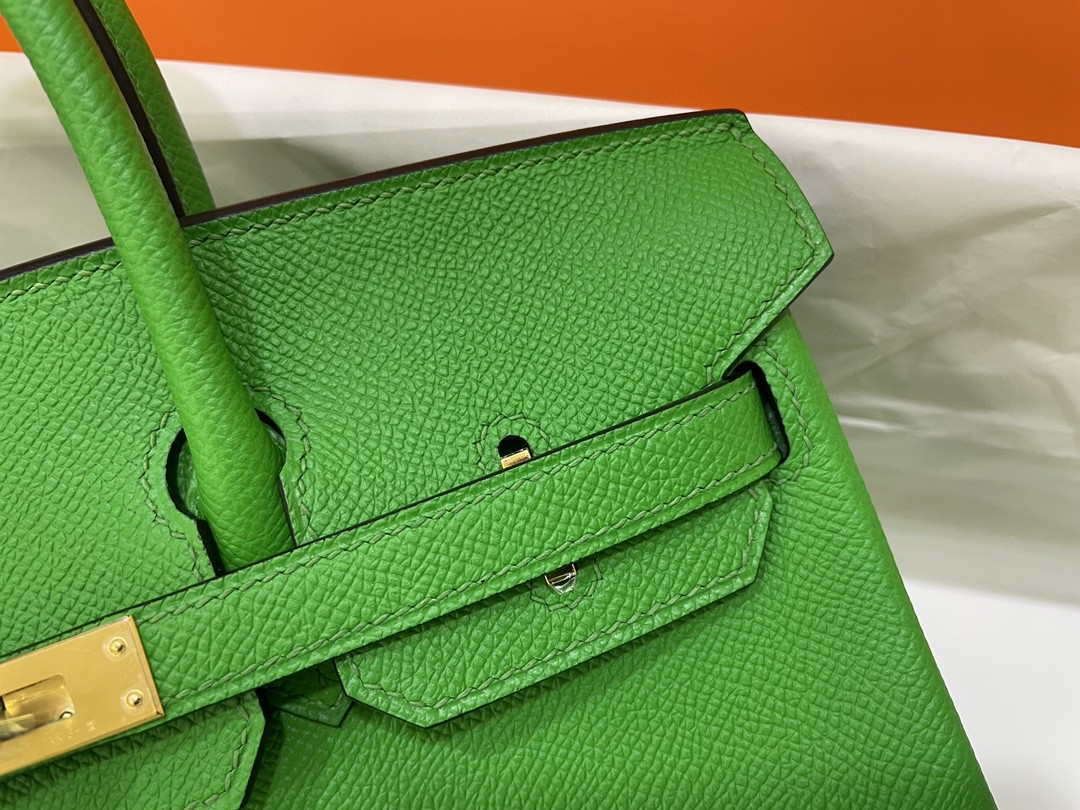 Hermès（爱马仕）Birkin 铂金包 Epsom 竹子绿 金扣 25cm