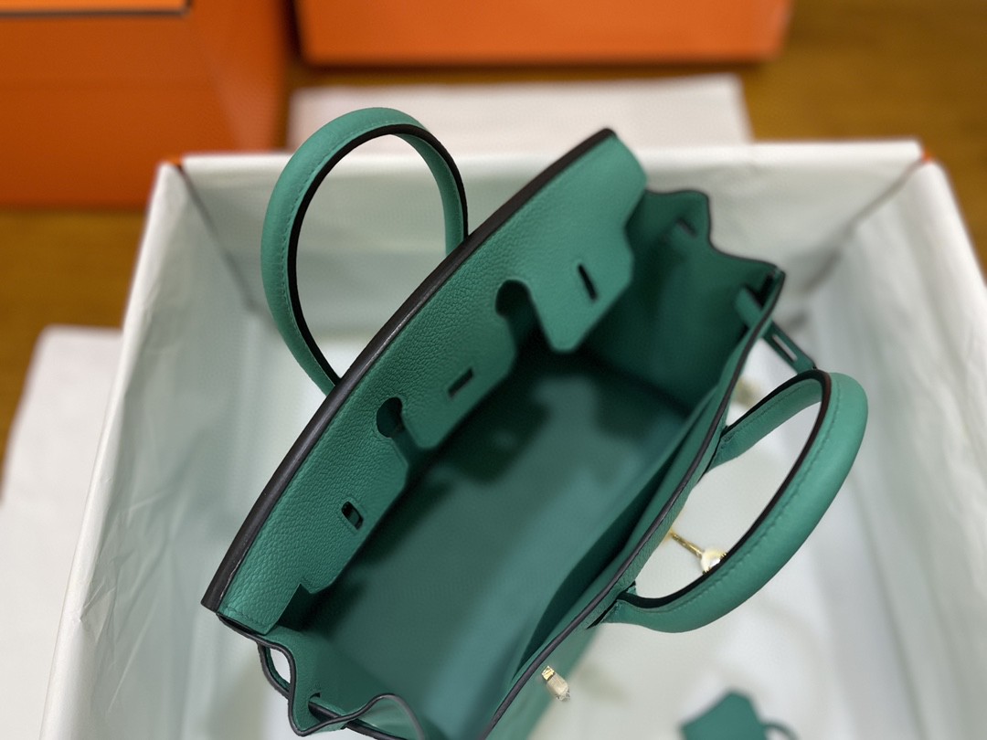 Hermès（爱马仕）Birkin 铂金包 Togo 维罗纳绿 银扣 25cm