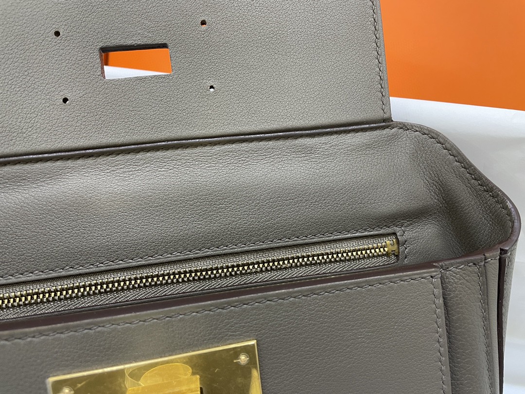 Hermès（爱马仕）mini kelly 2424 ever color 拼 swift 锡器灰 金扣 21cm