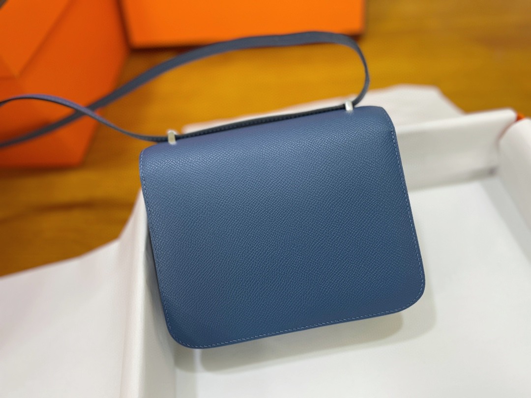 Hermès（爱马仕）Constance 康康 epsom 玛瑙蓝 银扣 19cm