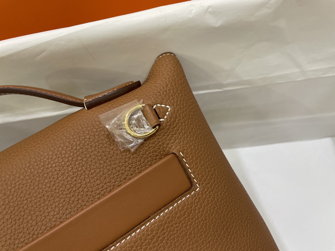 Hermès（爱马仕）mini kelly 2424 ever color 拼 swift 金棕色 金扣 21cm