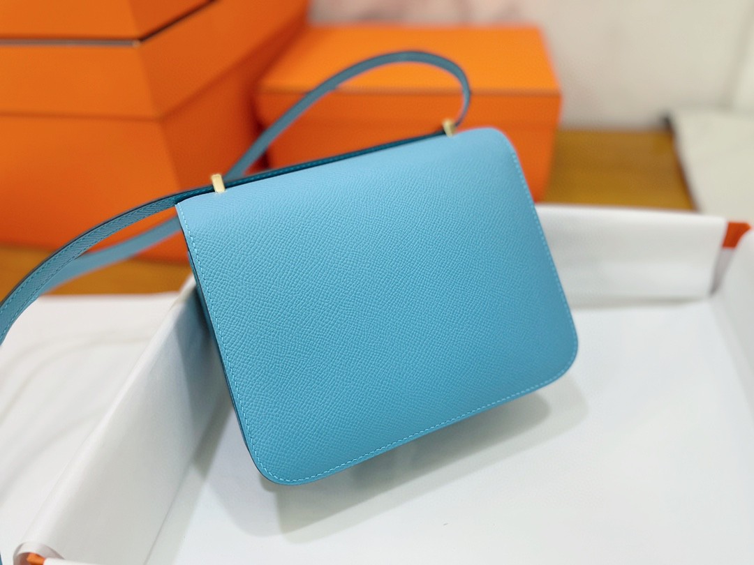 Hermès（爱马仕）Constance 康康 epsom 北方蓝 金扣 19cm