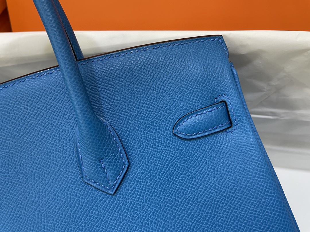 Hermès（爱马仕）Birkin 铂金包 Epsom 佛罗里达蓝 银扣 25cm