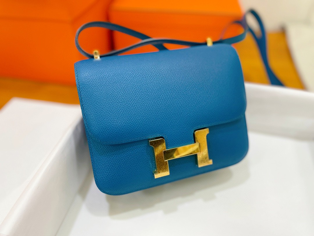Hermès（爱马仕）Constance 康康 epsom 伊兹密尔蓝 金扣 19cm