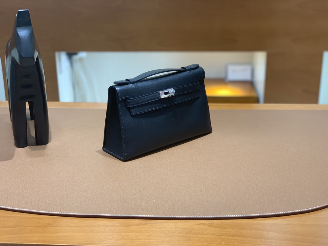 Hermès（爱马仕）miniKelly 迷你凯莉 Swift 黑色 银扣 22cm
