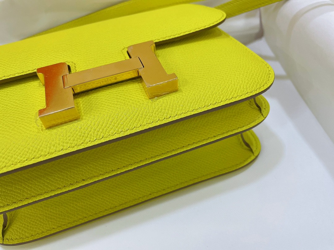 Hermès（爱马仕）Constance 康康 epsom 柠檬黄 金扣 19cm