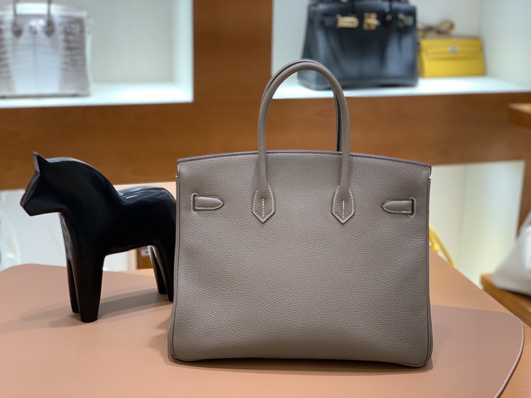 Hermès（爱马仕）Birkin 铂金包 Togo 大象灰 金扣 35cm