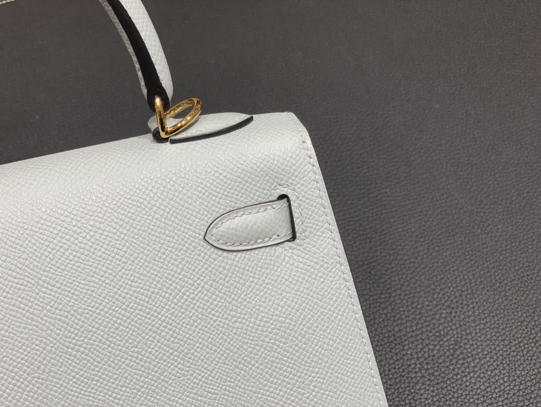 Hermès（爱马仕）Kelly 凯莉包 Epsom 冰川蓝 金扣 25cm