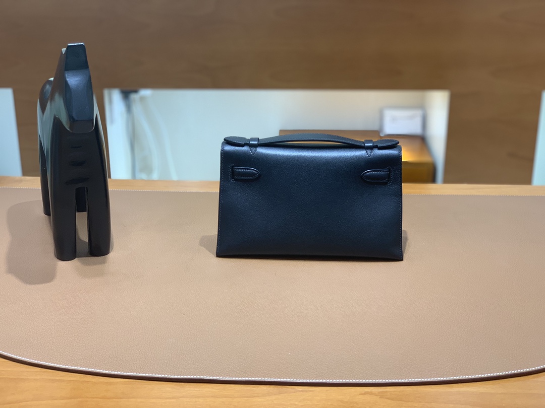 Hermès（爱马仕）miniKelly 迷你凯莉 Swift 黑色 银扣 22cm