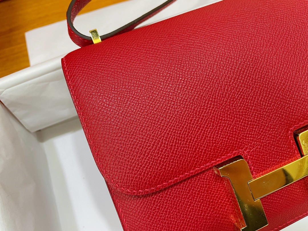Hermès（爱马仕）Constance 康康 epsom 国旗红 金扣 19cm