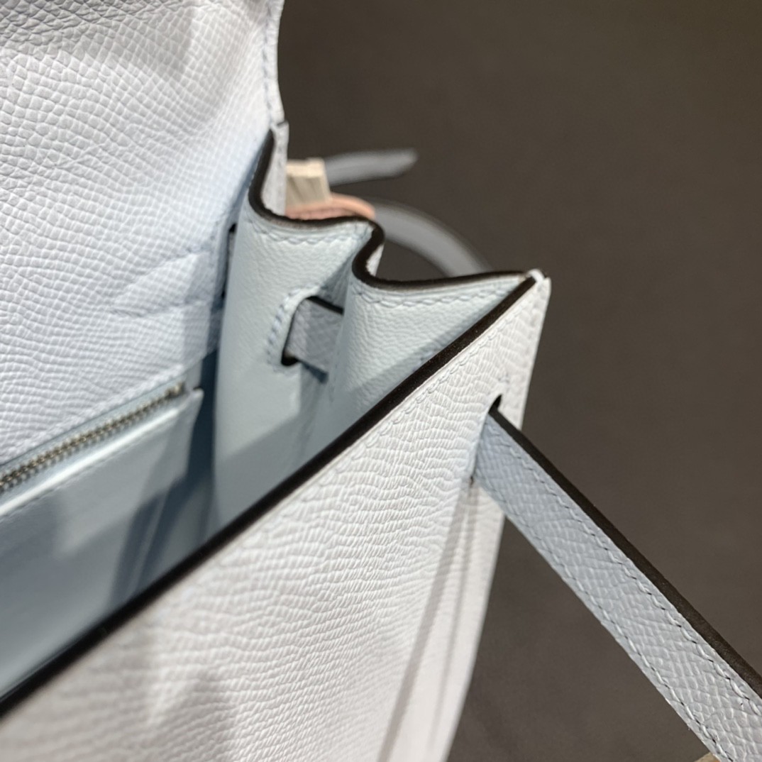 Hermès（爱马仕）Kelly 凯莉包 Epsom 圣杯蓝 银扣 25cm