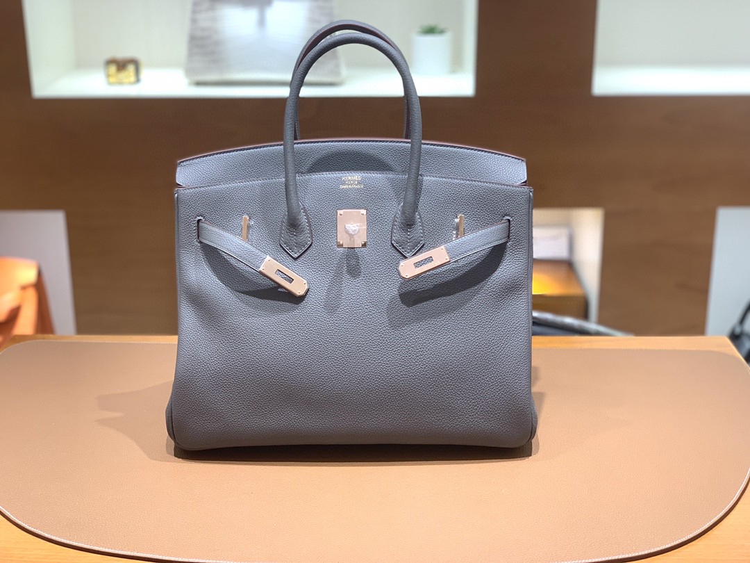 Hermès（爱马仕）Birkin 铂金包 Togo 8F 锡器灰 玫瑰金扣 35cm