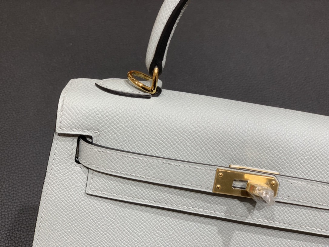 Hermès（爱马仕）Kelly 凯莉包 Epsom 冰川蓝 金扣 25cm