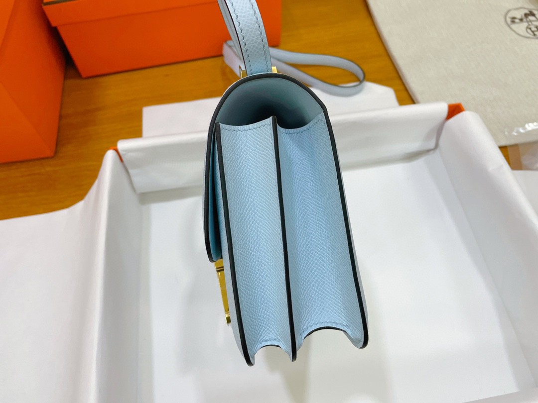 Hermès（爱马仕）Constance 康康 epsom 圣杯蓝 金扣 19cm