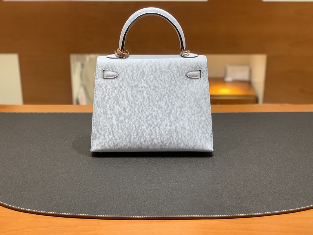 Hermès（爱马仕）Kelly 凯莉包 Epsom 圣杯蓝 银扣 25cm