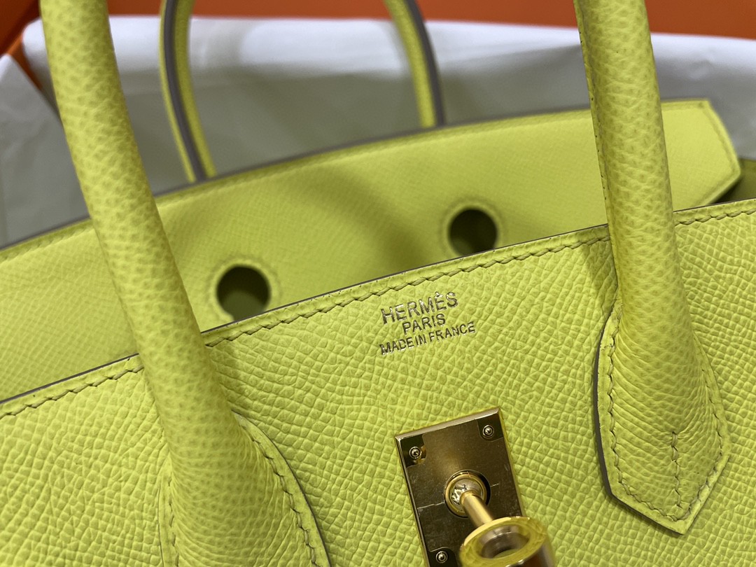 Hermès（爱马仕）Birkin 铂金包 Epsom 柠檬黄 金扣 25cm