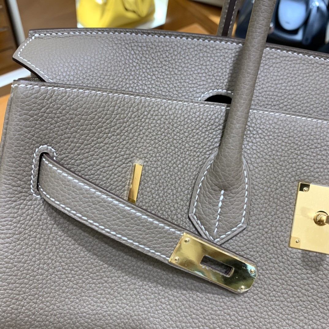 Hermès（爱马仕）Birkin 铂金包 Togo 大象灰 金扣 35cm