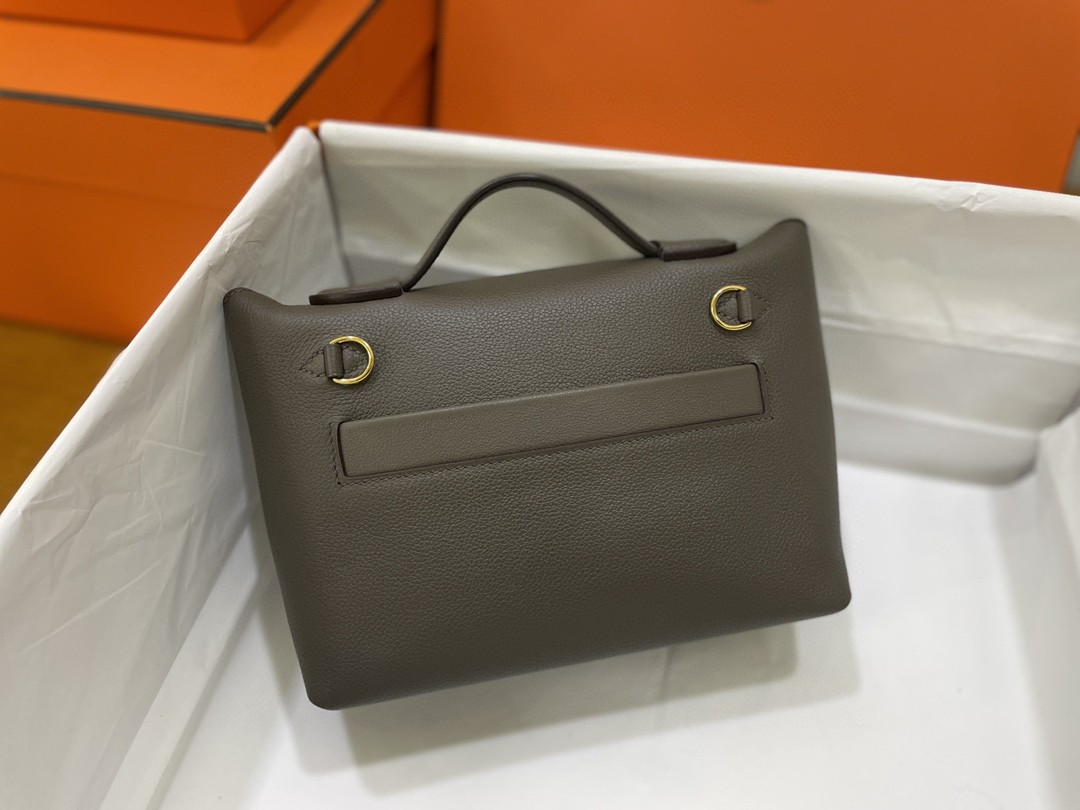 Hermès（爱马仕）mini kelly 2424 ever color 拼 swift 锡器灰 金扣 21cm