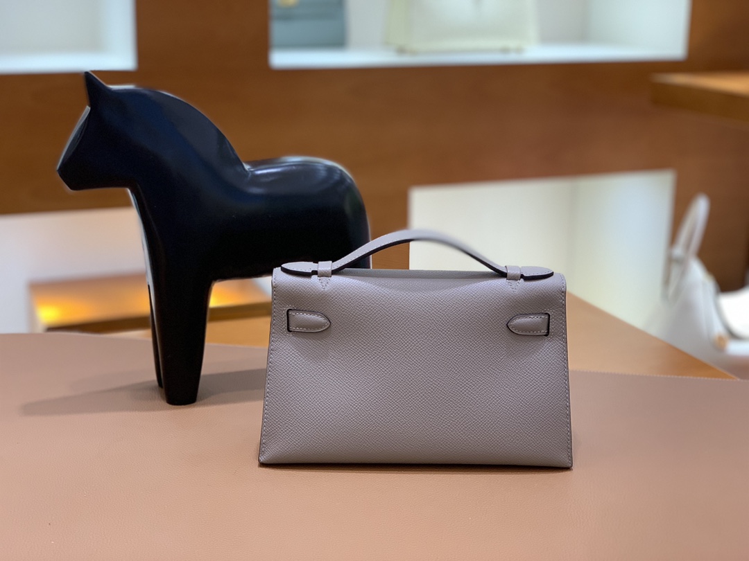 Hermès（爱马仕）miniKelly 迷你凯莉 Epsom 沥青灰 银扣 22cm