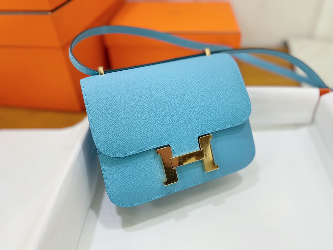 Hermès（爱马仕）Constance 康康 epsom 北方蓝 金扣 19cm