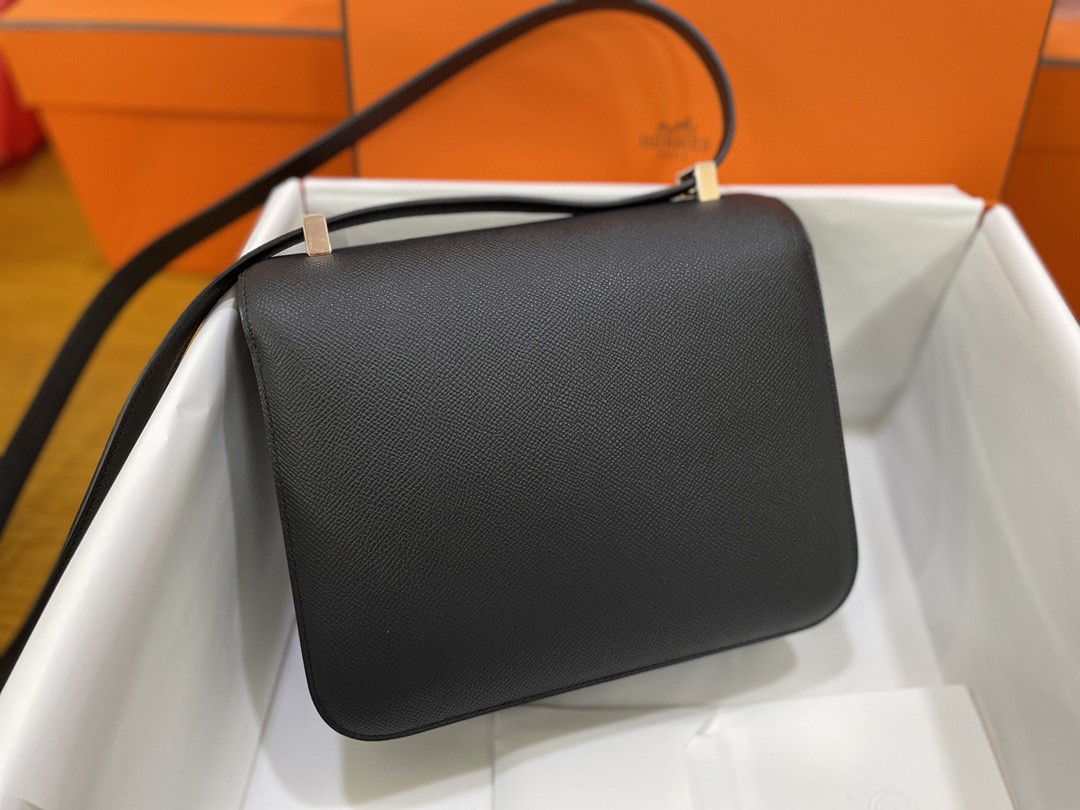 Hermès（爱马仕）Constance 康康 Epsom 黑色 玫瑰金扣 24cm