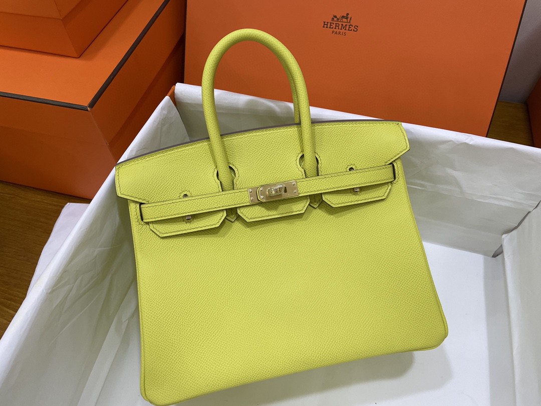 Hermès（爱马仕）Birkin 铂金包 Epsom 柠檬黄 金扣 25cm