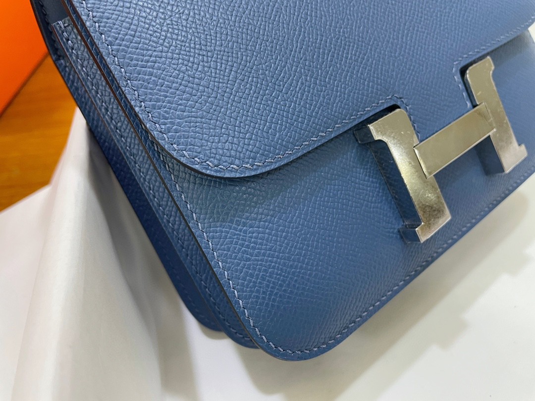 Hermès（爱马仕）Constance 康康 epsom 玛瑙蓝 银扣 19cm