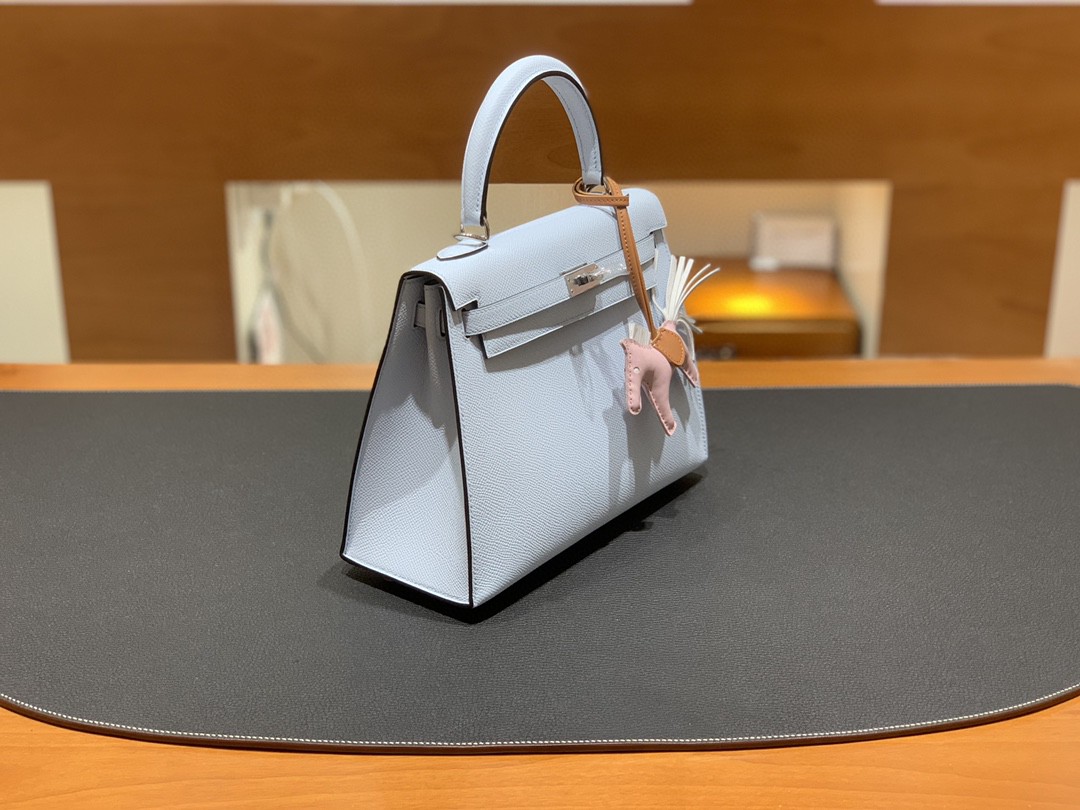 Hermès（爱马仕）Kelly 凯莉包 Epsom 圣杯蓝 银扣 25cm