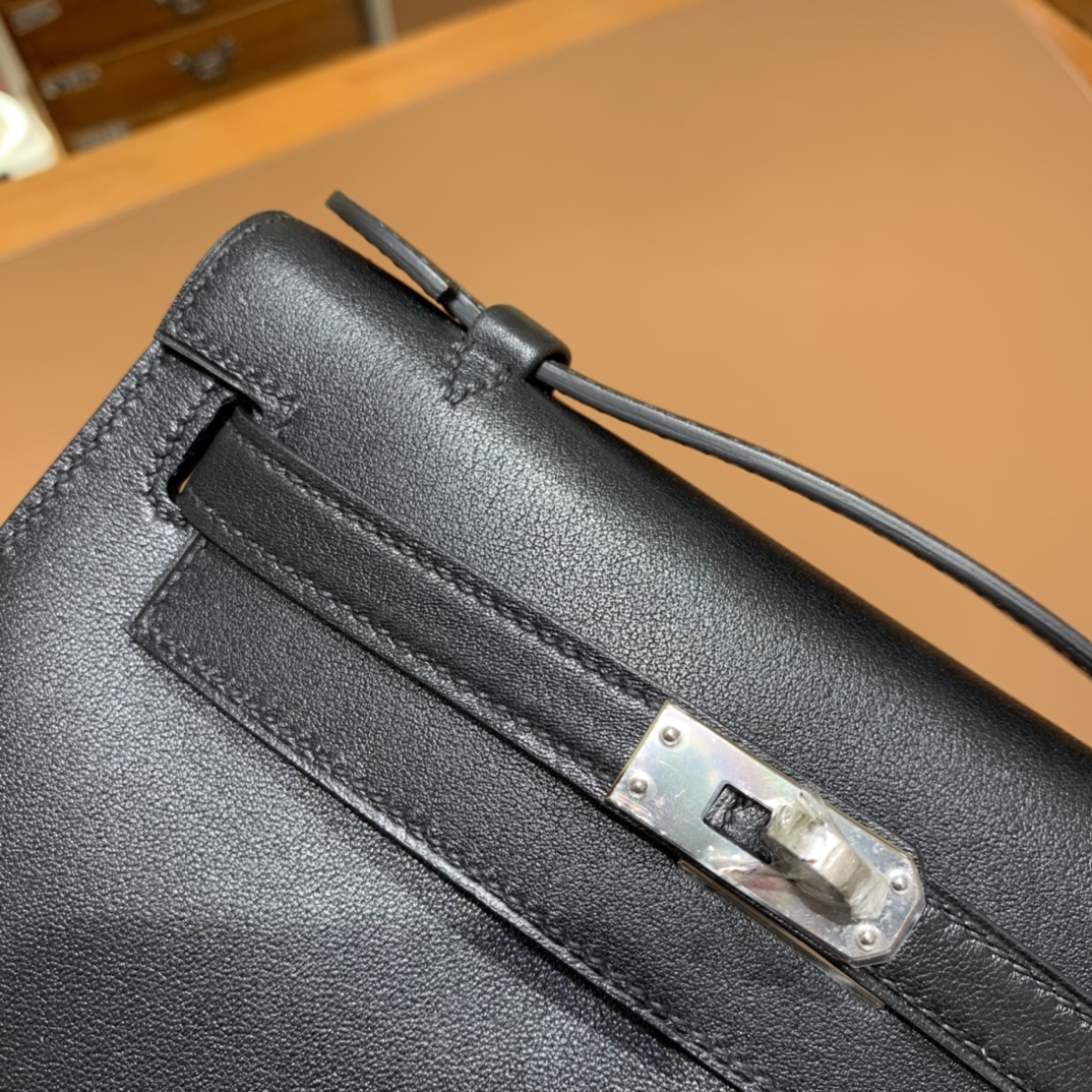 Hermès（爱马仕）miniKelly 迷你凯莉 Swift 黑色 银扣 22cm