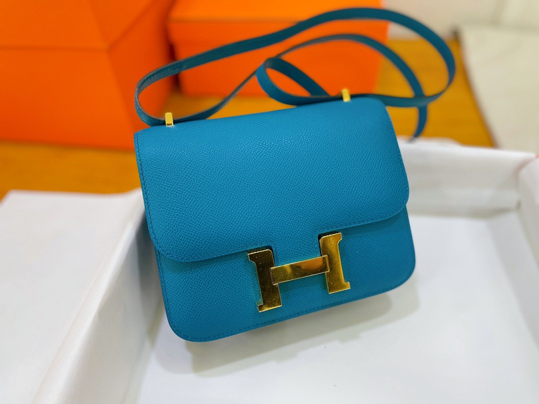 Hermès（爱马仕）Constance 康康 epsom 深邃蓝 金扣 19cm