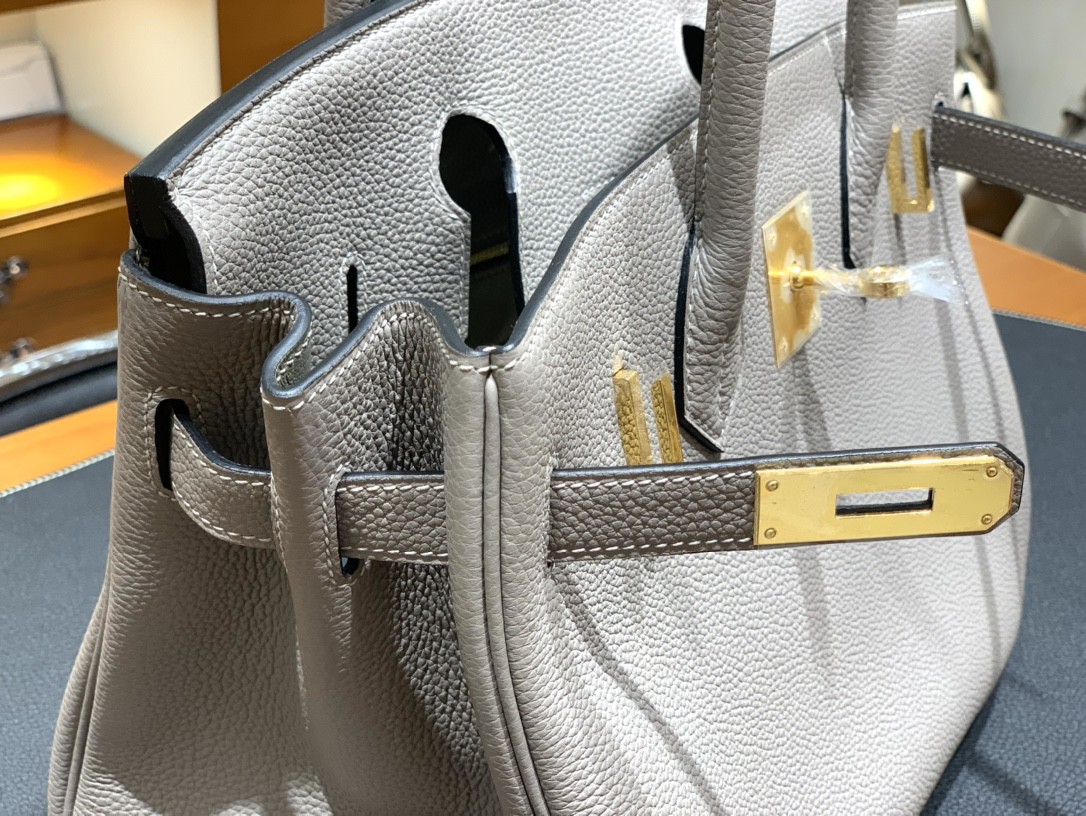 Hermès（爱马仕）Birkin 铂金包 Togo M8 沥青灰 金扣 30cm