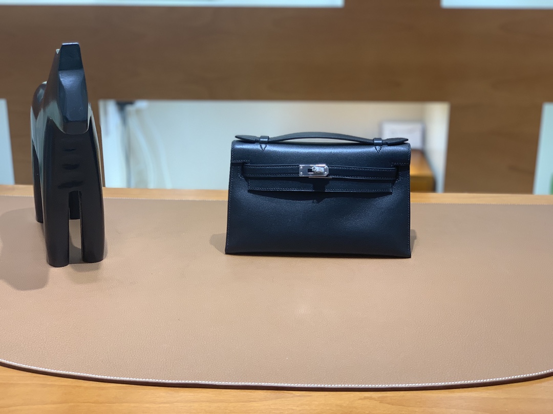 Hermès（爱马仕）miniKelly 迷你凯莉 Swift 黑色 银扣 22cm