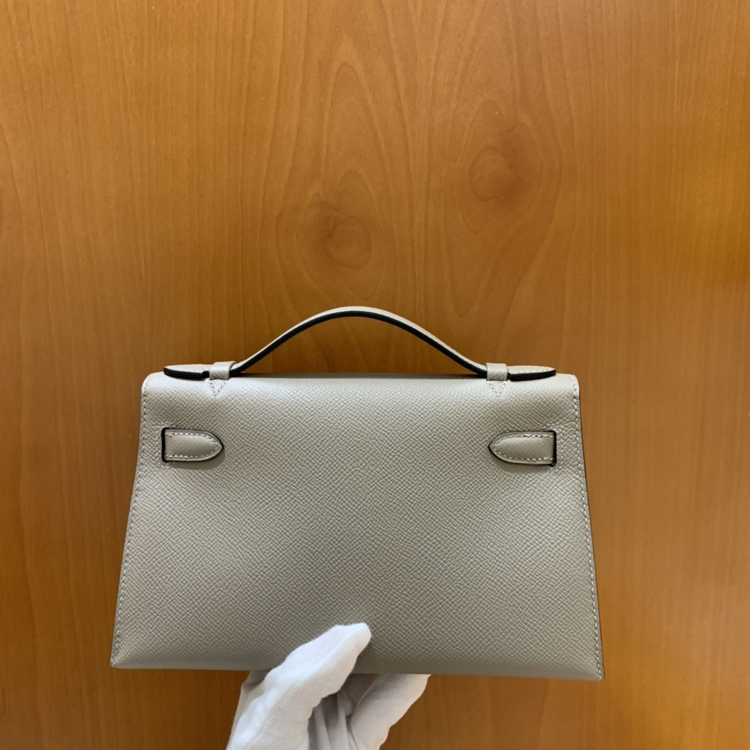 Hermès（爱马仕）miniKelly 迷你凯莉 Epsom 沥青灰 银扣 22cm