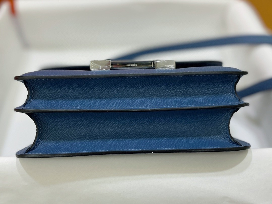 Hermès（爱马仕）Constance 康康 epsom 玛瑙蓝 银扣 19cm