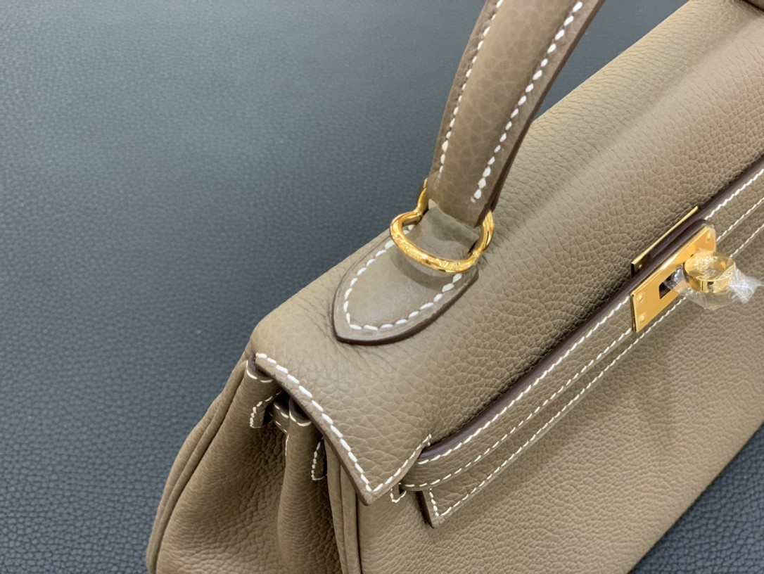 Hermès（爱马仕）Kelly 凯莉包 Togo 大象灰 金扣 25cm