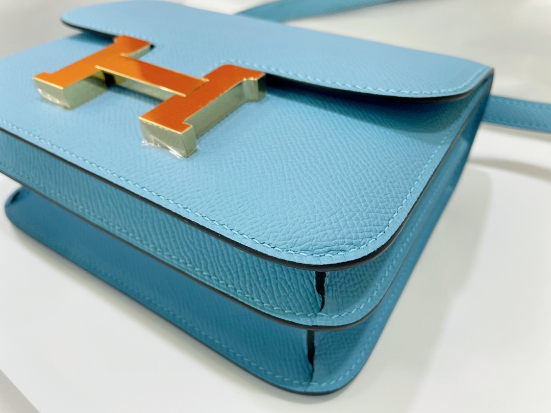 Hermès（爱马仕）Constance 康康 epsom 北方蓝 金扣 19cm