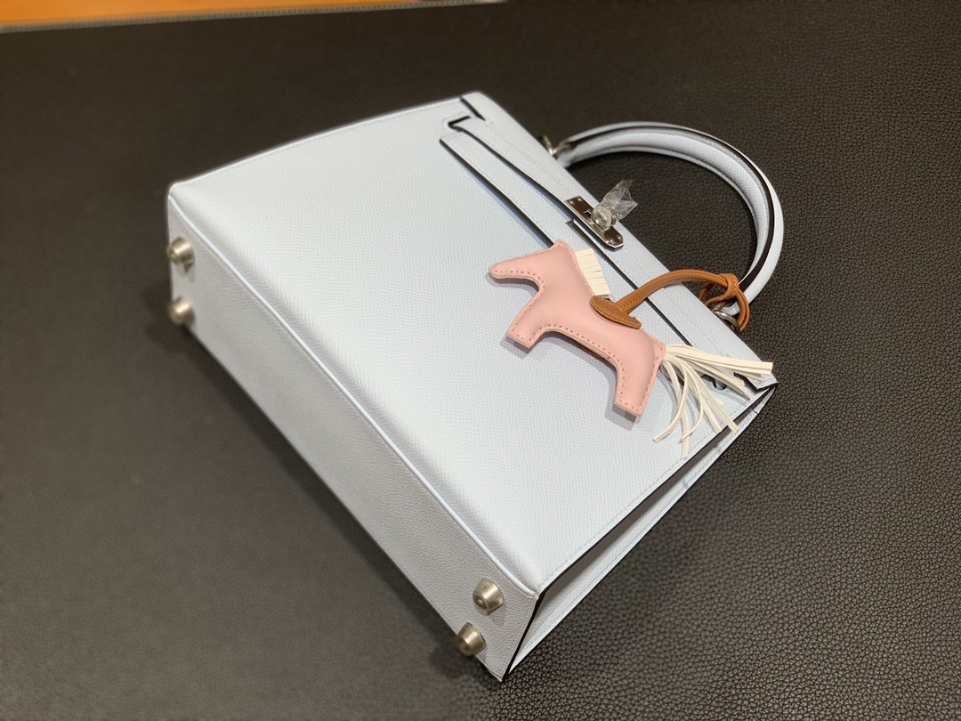 Hermès（爱马仕）Kelly 凯莉包 Epsom 圣杯蓝 银扣 25cm