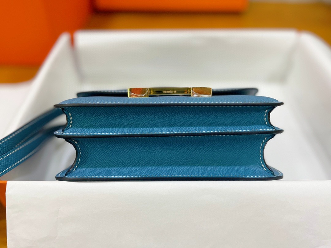 Hermès（爱马仕）Constance 康康 epsom 牛仔蓝 金扣 19cm