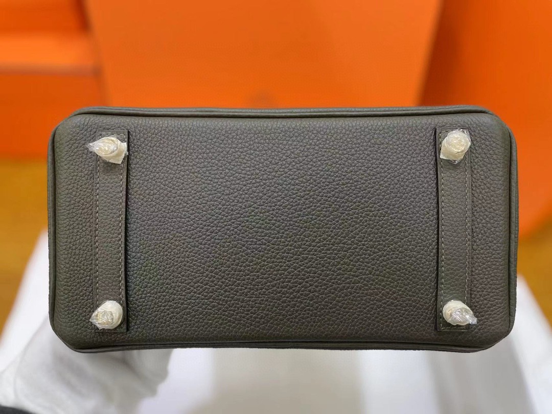 Hermès（爱马仕）Birkin 铂金包 togo CC63 灰绿色 金扣 25cm