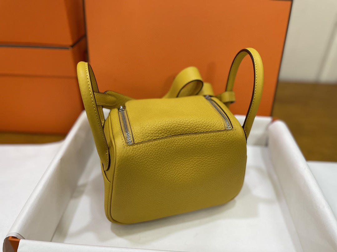 Hermès（爱马仕）Mini lindy 迷你琳迪 TC 9D 琥珀黄 银扣 20cm