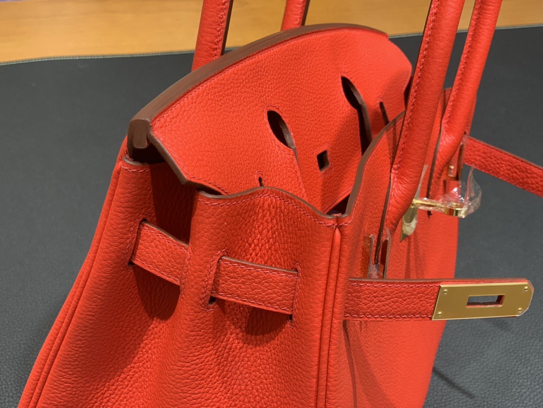 Hermès（爱马仕）Birkin 铂金包 togo皮 S5 番茄红 金扣 30cm