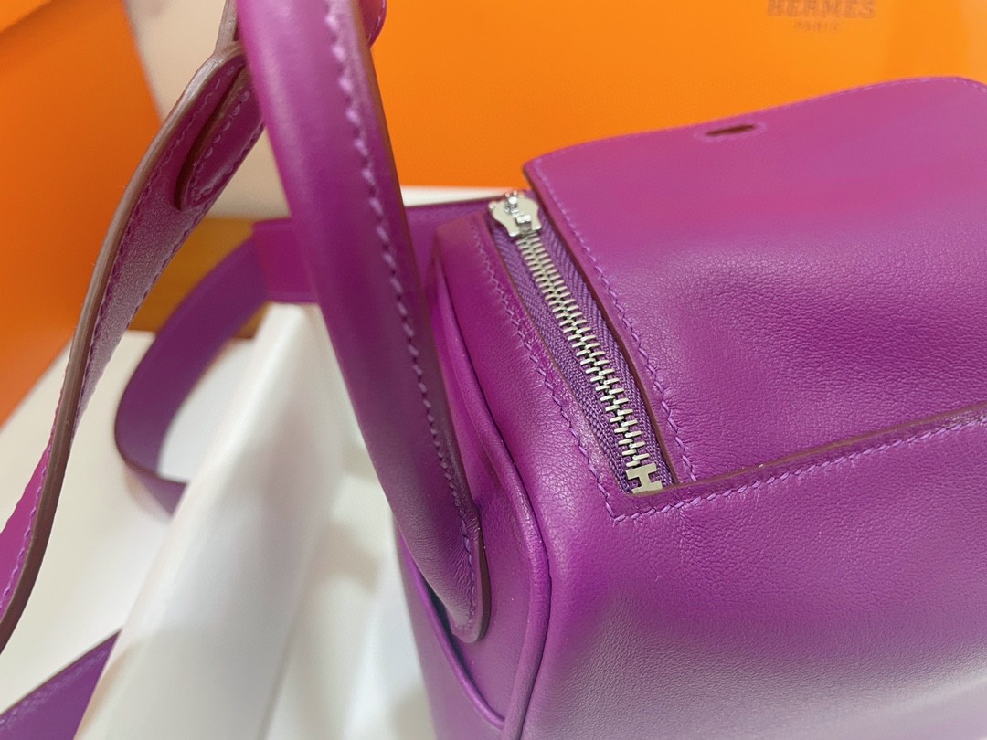 Hermès（爱马仕）Mini lindy 迷你琳迪 Swift P9 海葵紫 银扣 20cm