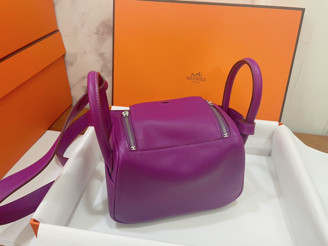Hermès（爱马仕）Mini lindy 迷你琳迪 Swift P9 海葵紫 银扣 20cm