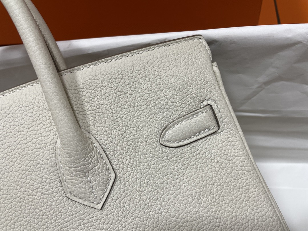 Hermès（爱马仕）Birkin 铂金包 togo 8L 冰川白 金扣 25cm