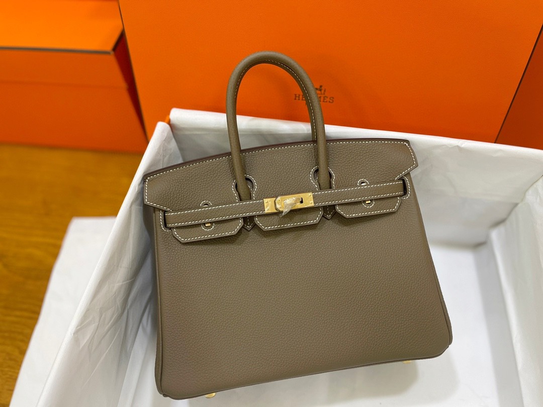 Hermès（爱马仕）Birkin 铂金包 togo皮 大象灰 金扣 25cm