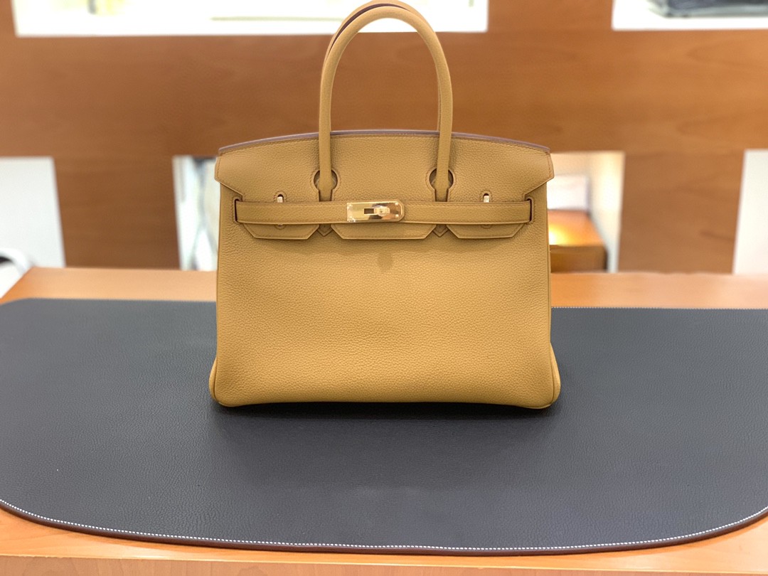 Hermès（爱马仕）Birkin 铂金包 togo皮 2S 芝麻色 金扣 30cm