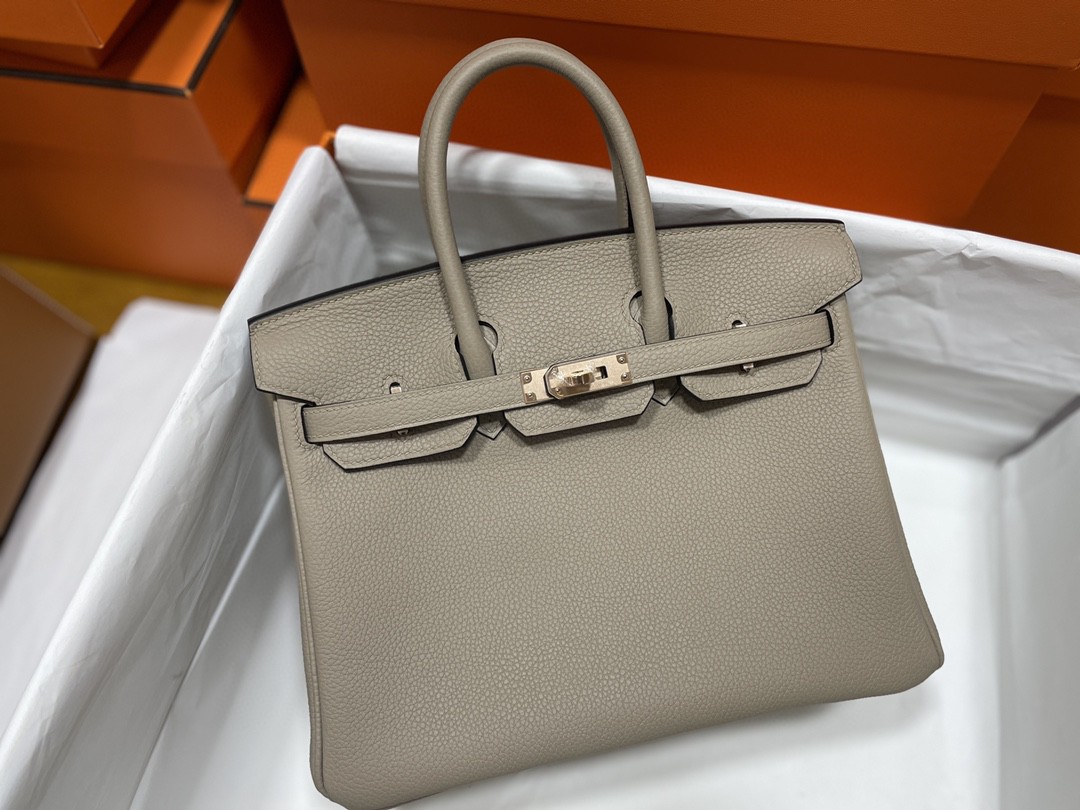 Hermès（爱马仕）Birkin 铂金包 togo 斑鸠灰 玫瑰金扣 25cm