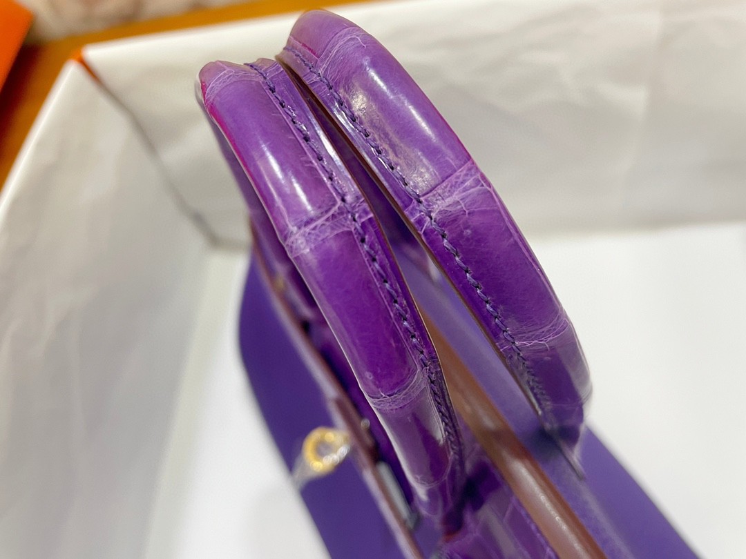 Hermès（爱马仕）Birkin touch 亮面鳄鱼 9W 梦幻紫 金扣 25cm